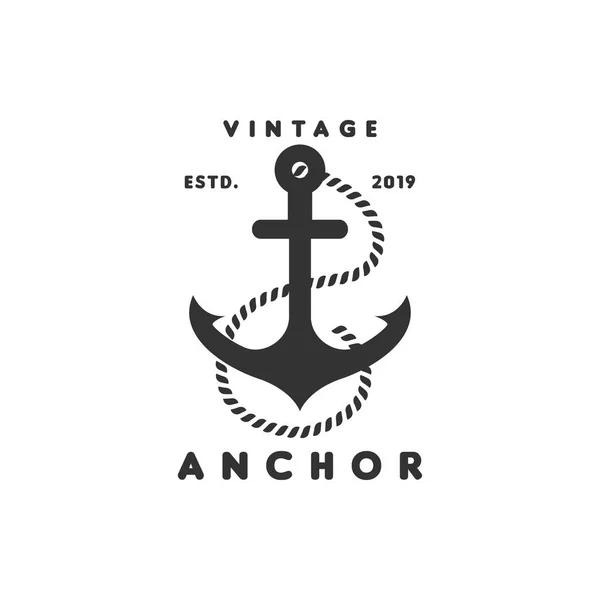 Vintage Ancla Logo Diseño Gráfico Plantilla Vector Ilustración Vector — Archivo Imágenes Vectoriales