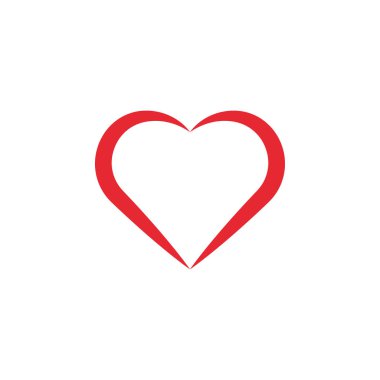 Aşk kalp simgesi tasarım şablonu izole illüstrasyon vektör