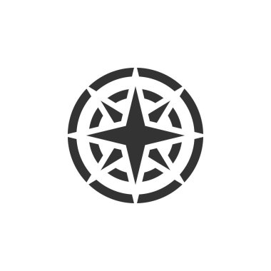 Pusula simgesini tasarım şablonu izole illüstrasyon vektör