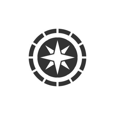 Pusula simgesini tasarım şablonu izole illüstrasyon vektör