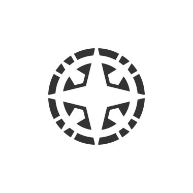 Pusula simgesini tasarım şablonu izole illüstrasyon vektör