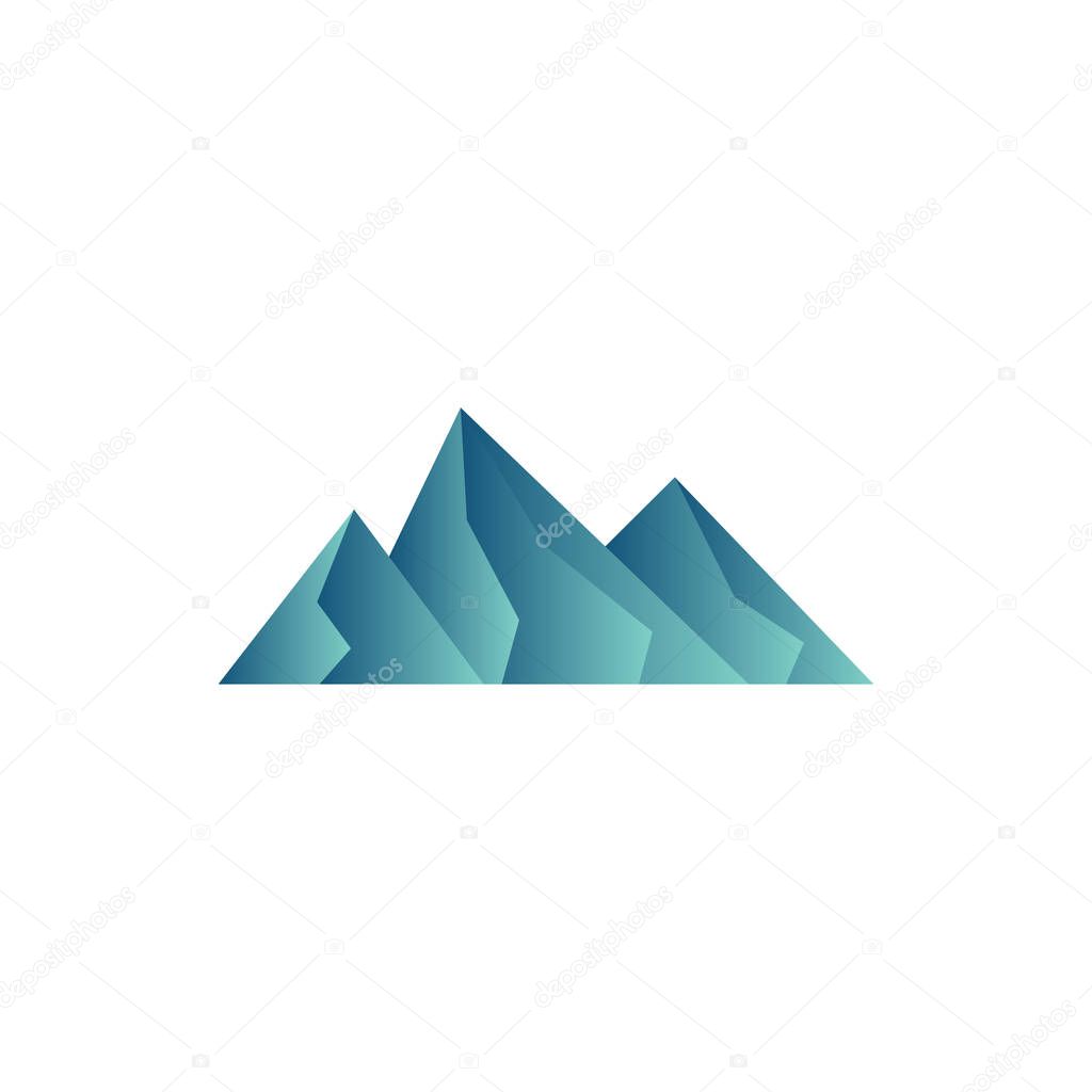 Mountain icon design template vector graphic illustration