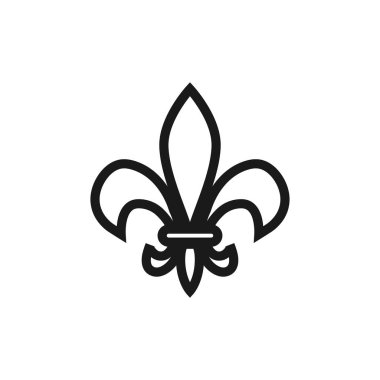 Fleur de lis simgesi tasarım şablonu izole illüstrasyon vektör