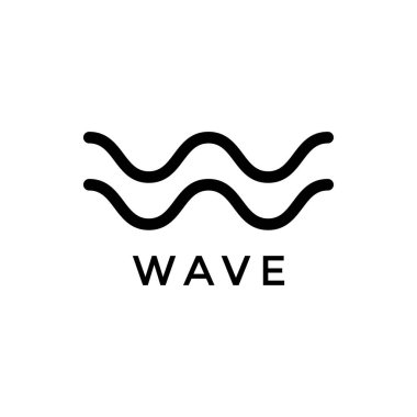 Dalga simgesi tasarım şablonu izole illüstrasyon vektör