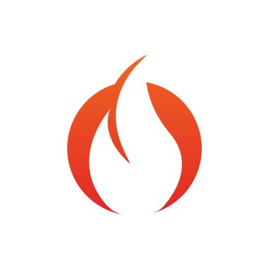 Yangın alev simgesi tasarım şablonu izole illüstrasyon vektör