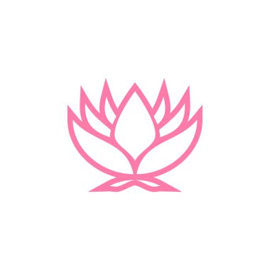 Pembe lotus simge tasarım şablonu izole illüstrasyon vektör