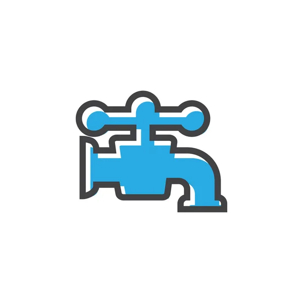 Wasserhahn Symbol Design Vorlage Vektor Isolierte Abbildung — Stockvektor