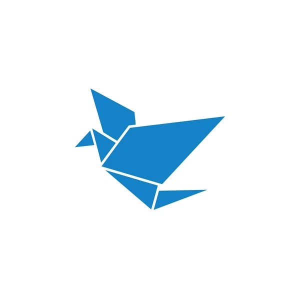 Azul Pájaro Poli Icono Diseño Plantilla Vector Aislado Ilustración — Vector de stock
