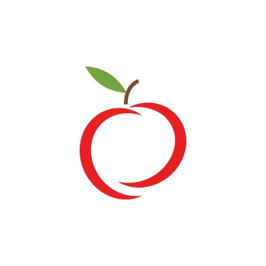 Elma meyve simgesi tasarım şablonu vektör izole