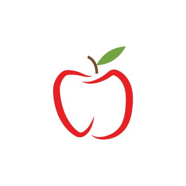Elma meyve simgesi tasarım şablonu vektör izole