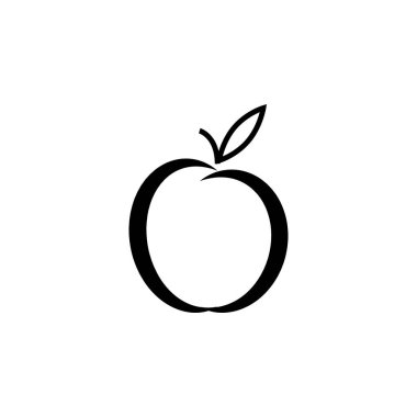 Elma meyve simgesi tasarım şablonu vektör izole