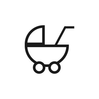 Bebek arabası simgesi tasarım şablonu vektör izole