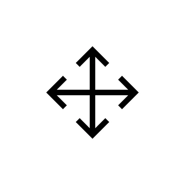 Flecha de cuatro vías icono diseño plantilla vector aislado — Archivo Imágenes Vectoriales