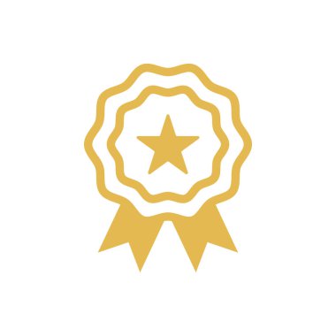 Yıldızlı rozet simge tasarım şablonu vektör