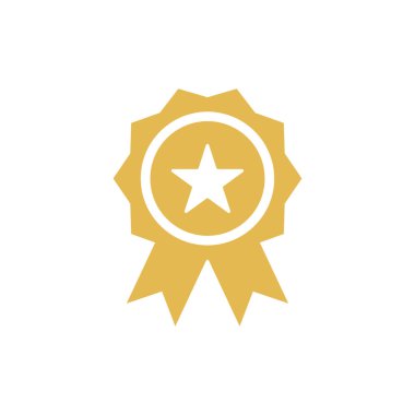 Yıldızlı rozet simge tasarım şablonu vektör