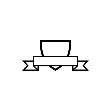 Şerit simge tasarım şablonu vektör ile kalkan sorguç