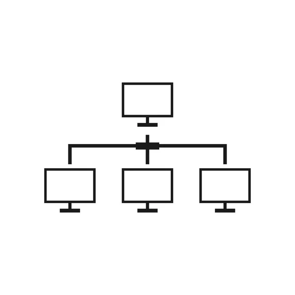 Ícone de rede de computador modelo vetor isolado — Vetor de Stock