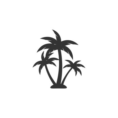 Palmiye ağacı simgesi tasarım şablonu vektör izole