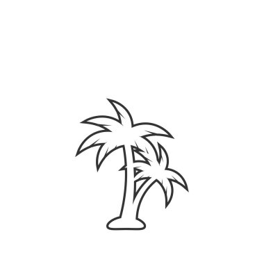 Palmiye ağacı simgesi tasarım şablonu vektör izole