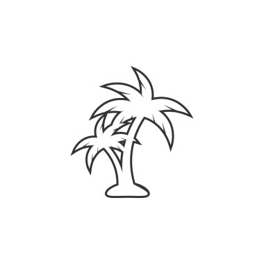 Palmiye ağacı simgesi tasarım şablonu vektör izole