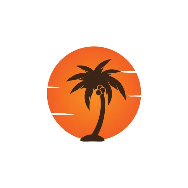 Palm tree ikonę szablon wektor na białym tle — Wektor stockowy
