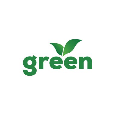 Logo tasarım şablonu vektör izole yeşil yaprak