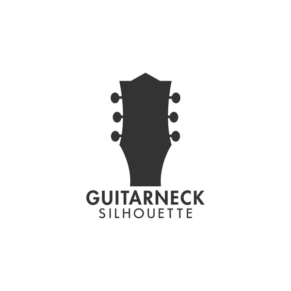 Guitarra cuello logotipo diseño plantilla vector aislado — Vector de stock