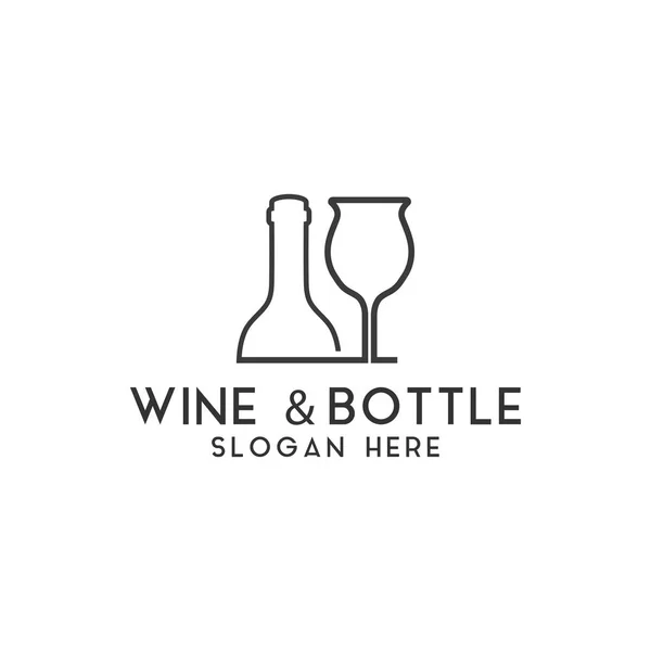 Wine bottle logo design template vector isolated — Stock Vector