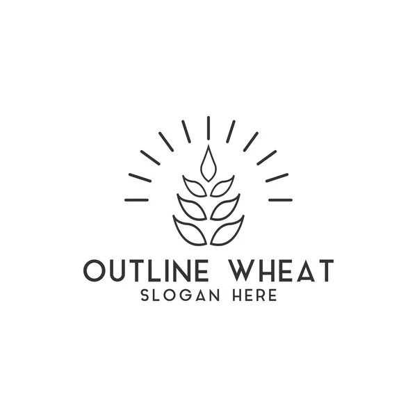 Modèle de conception de logo de blé agriculture vecteur isolé — Image vectorielle