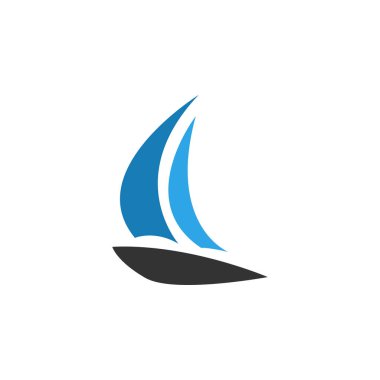 Yelkenli simgesi tasarım şablonu vektör izole