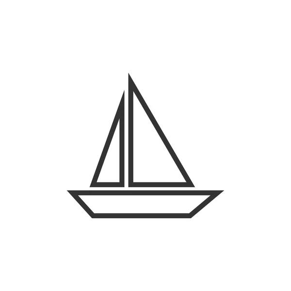 Ícone de barco à vela modelo vetor isolado — Vetor de Stock