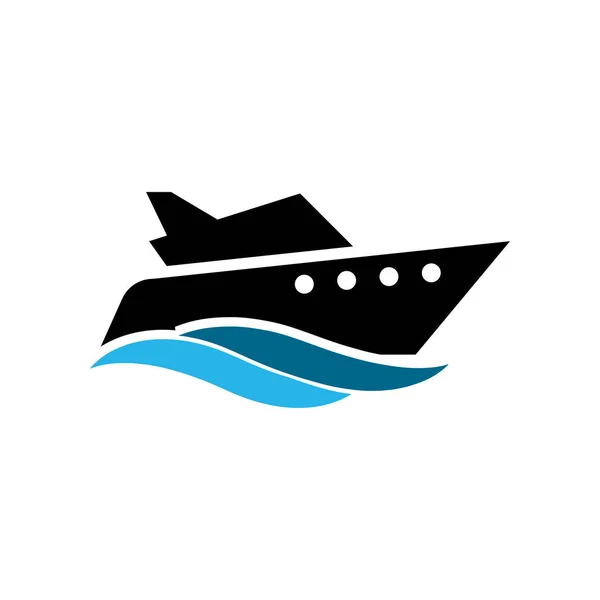 Modèle de conception d'icône de yacht vecteur isolé — Image vectorielle