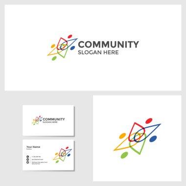 Topluluk logo tasarım ilham kartvizit mockup ile
