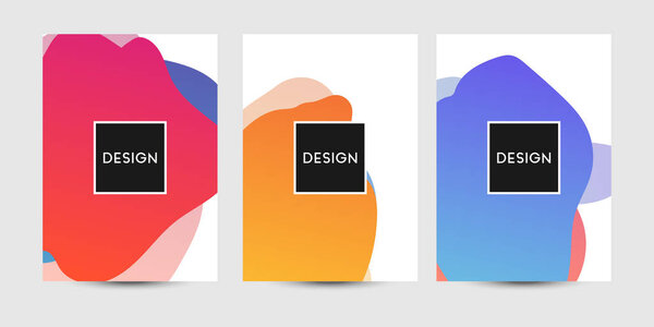 Abstract fluid graphics of poster or book cover design. Vibrant gradient color.