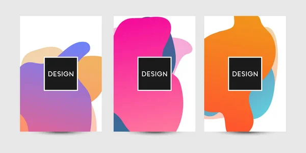 抽象的な流体グラフィックス ポスターや本の表紙デザイン。鮮やかなグラデーション カラー. — ストックベクタ