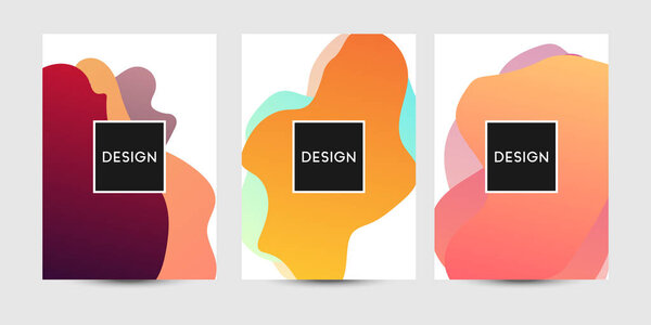 Abstract fluid graphics of poster or book cover design. Vibrant gradient color.