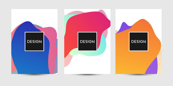 Abstract fluid graphics of poster or book cover design. Vibrant gradient color.