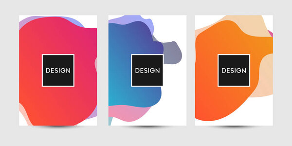 Abstract fluid graphics of poster or book cover design. Vibrant gradient color.
