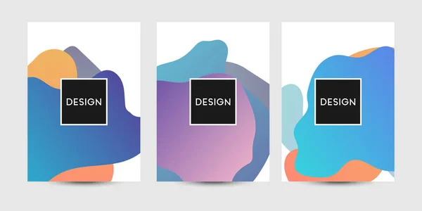 抽象的な流体グラフィックス ポスターや本の表紙デザイン。鮮やかなグラデーション カラー. — ストックベクタ