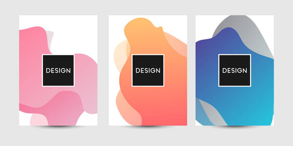 Abstract fluid graphics of poster or book cover design. Vibrant gradient color.