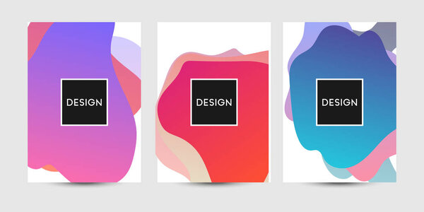 Abstract fluid graphics of poster or book cover design. Vibrant gradient color.