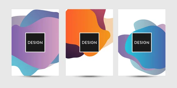 Gráficos fluidos abstractos de diseño de póster o portada de libro. Color de gradiente vibrante . — Archivo Imágenes Vectoriales
