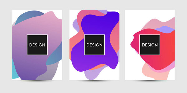 Abstract fluid graphics of poster or book cover design. Vibrant gradient color.
