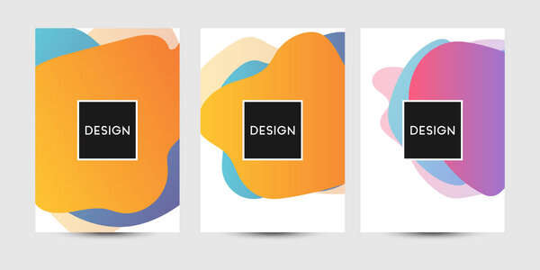 Abstract fluid graphics of poster or book cover design. Vibrant gradient color.