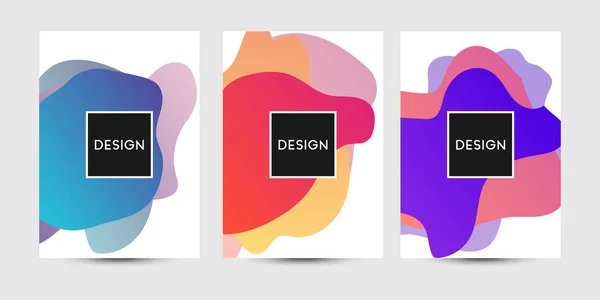 Gráficos fluidos abstractos de diseño de póster o portada de libro. Color de gradiente vibrante . — Archivo Imágenes Vectoriales