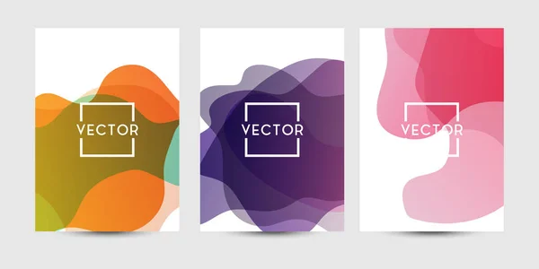 Abstrakt flytende grafikk av plakater eller bokomslag. Vibrerende gradientfarge . – stockvektor
