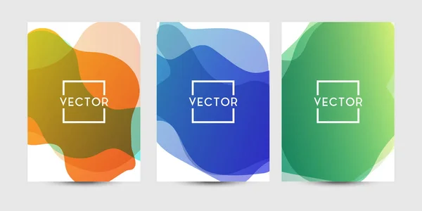 Gráficos fluidos abstractos de diseño de póster o portada de libro. Color de gradiente vibrante . — Vector de stock