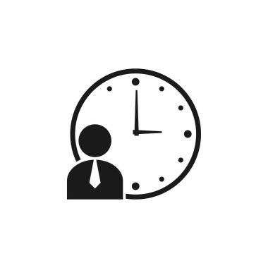 İzole iş saat simgesi tasarım şablonu vektör