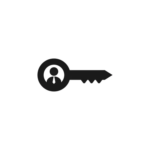 Vetor de modelo de ícone de empregado chave isolado —  Vetores de Stock