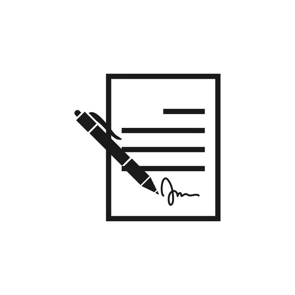 Contract teken pictogram ontwerp sjabloon vector geïsoleerd — Stockvector